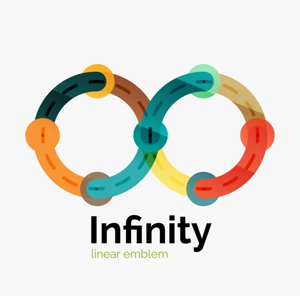Vector infinity logo, flat colorful design — Stock Vector
