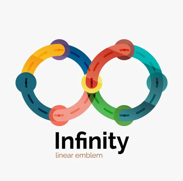 Vector infinity logotyp, platt färgglada design — Stock vektor