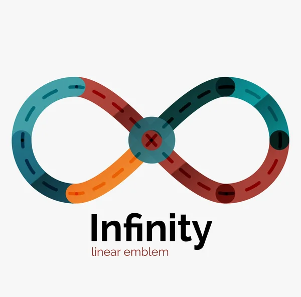 Vector infinity logotyp, platt färgglada design — Stock vektor