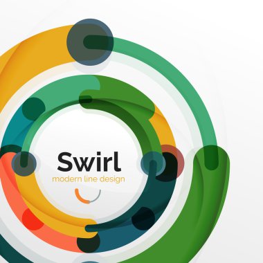 Renkli düz tasarım arka plan. Girdap ve daire beyaz çizgiler şeklinde