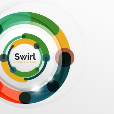 Renkli düz tasarım arka plan. Girdap ve daire beyaz çizgiler şeklinde
