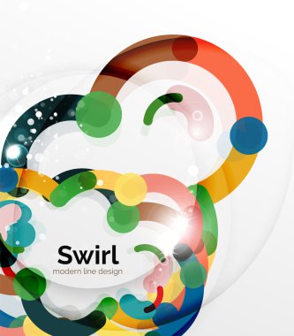 Renkli düz tasarım arka plan. Girdap ve daire beyaz çizgiler şeklinde