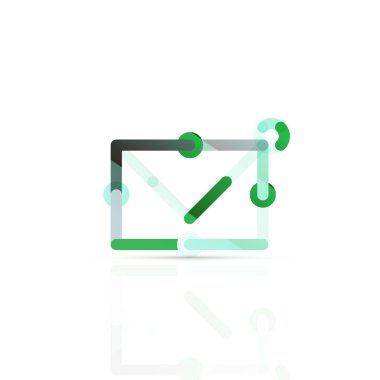 Vektör e-posta iş sembolü, ya da işaret logo. Doğrusal minimalist düz simgesi tasarım