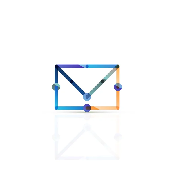 Símbolo de negocio de correo electrónico vectorial, o en el logotipo signo. Diseño lineal minimalista de iconos planos — Vector de stock