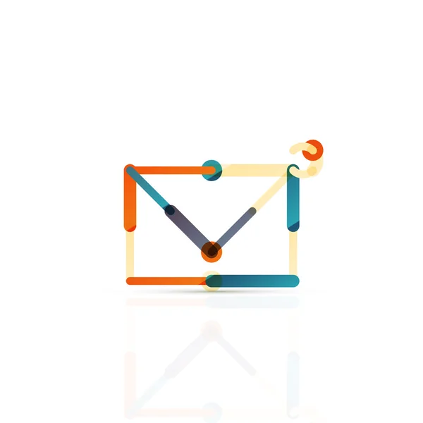 Símbolo de negocio de correo electrónico vectorial, o en el logotipo signo. Diseño lineal minimalista de iconos planos — Vector de stock