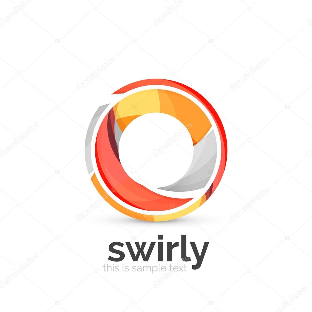 Abstract swirly round logo template. Vector illustration