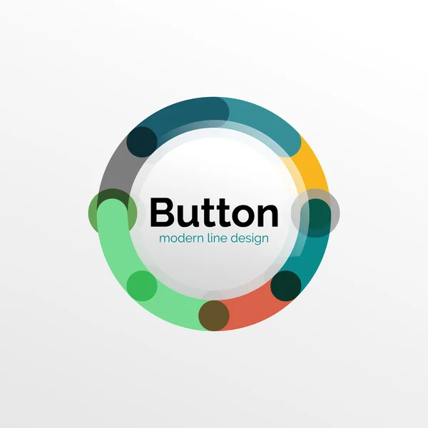 Thin line design geometric button, flat illustration — Stock Vector
