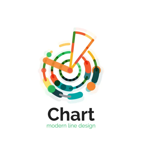 细线图表标志设计。图图标现代彩色平面样式 — 图库矢量图片