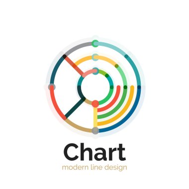 İnce bir çizgi grafik logo tasarımı. Grafik simge modern renkli düz stil