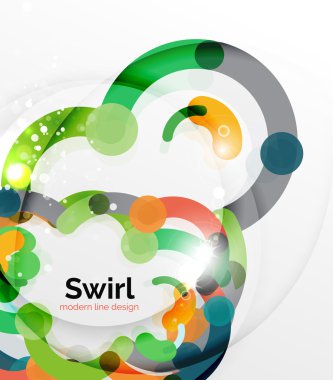 Renkli düz tasarım arka plan. Girdap ve daire beyaz çizgiler şeklinde