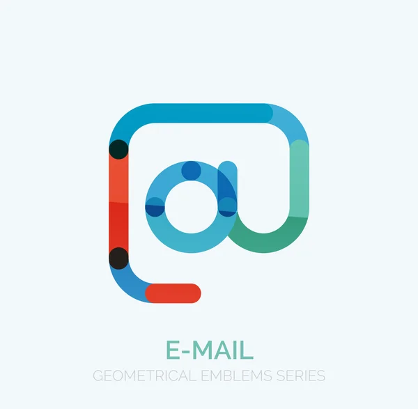 Vector e-mail business symbool, of bij het embleem van het teken. Lineaire minimalistische platte pictogram ontwerp — Stockvector