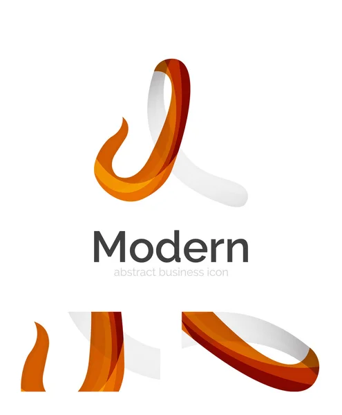 Abstrakt 3d swirl ribbon logo mall med visitkort företagsidentitet design — Stock vektor