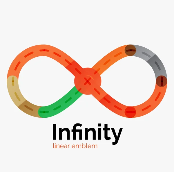 Logo infinito vettoriale, design piatto colorato — Vettoriale Stock