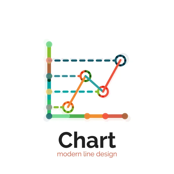 Tunn linje diagram Logotypdesign. Ikonen moderna färgglada platt diagramformatet — Stock vektor