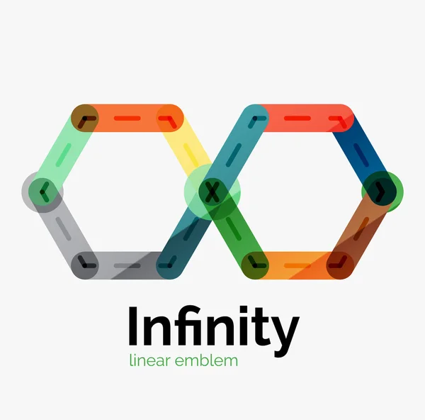 Vector infinity logotyp, platt färgglada design — Stock vektor