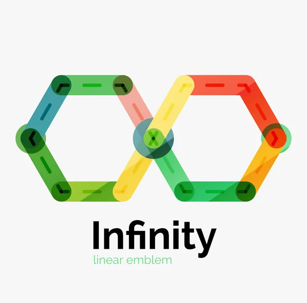 Vector infinity logo, flat colorful design — Stock Vector