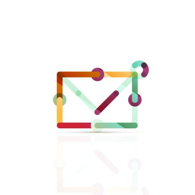 Vektör e-posta iş sembolü, ya da işaret logo. Doğrusal minimalist düz simgesi tasarım