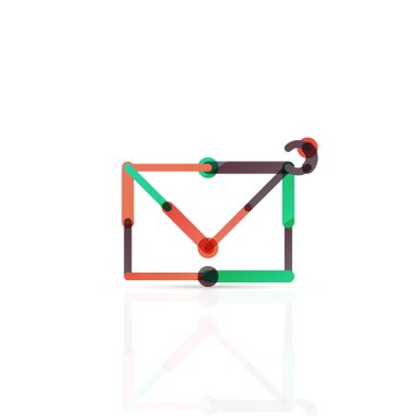 Vektör e-posta iş sembolü, ya da işaret logo. Doğrusal minimalist düz simgesi tasarım