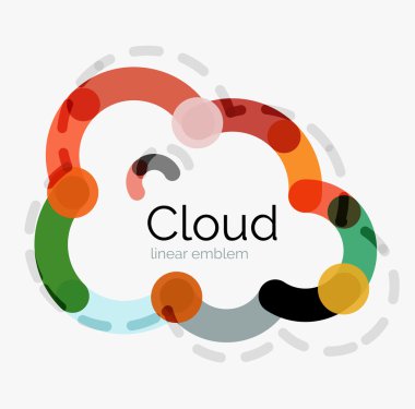 Düz tasarım bulut simgesi, arka plan