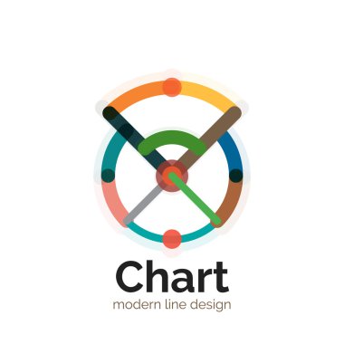 İnce bir çizgi grafik logo tasarımı. Grafik simge modern renkli düz stil
