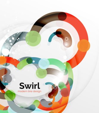 Renkli düz tasarım arka plan. Girdap ve daire beyaz çizgiler şeklinde