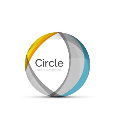 Daire logo. Şeffaf örtüşen girdap şekiller. Modern temiz iş simgesi