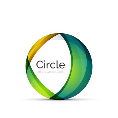 Daire logo. Şeffaf örtüşen girdap şekiller. Modern temiz iş simgesi