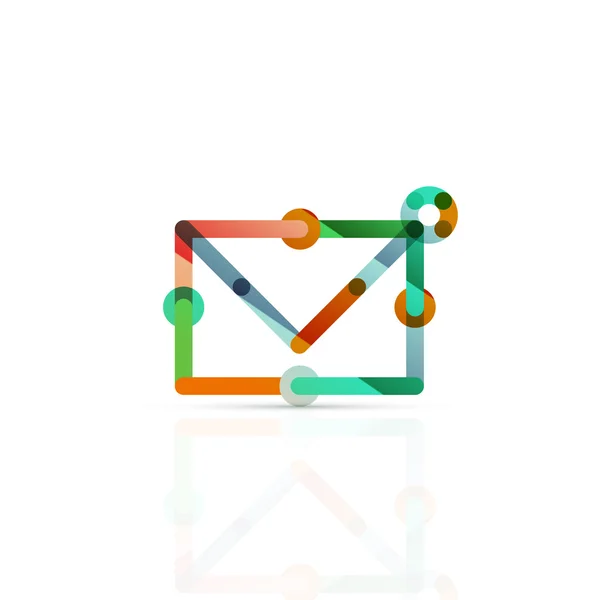 Símbolo de negocio de correo electrónico vectorial, o en el logotipo signo. Diseño lineal minimalista de iconos planos — Archivo Imágenes Vectoriales