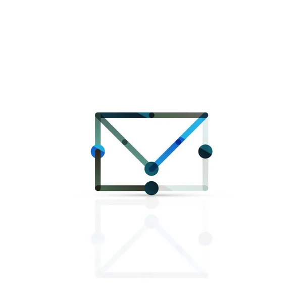 Vektor-E-Mail-Business-Symbol, oder bei Zeichen-Logo. Lineares minimalistisches flaches Icon-Design — Stockvektor