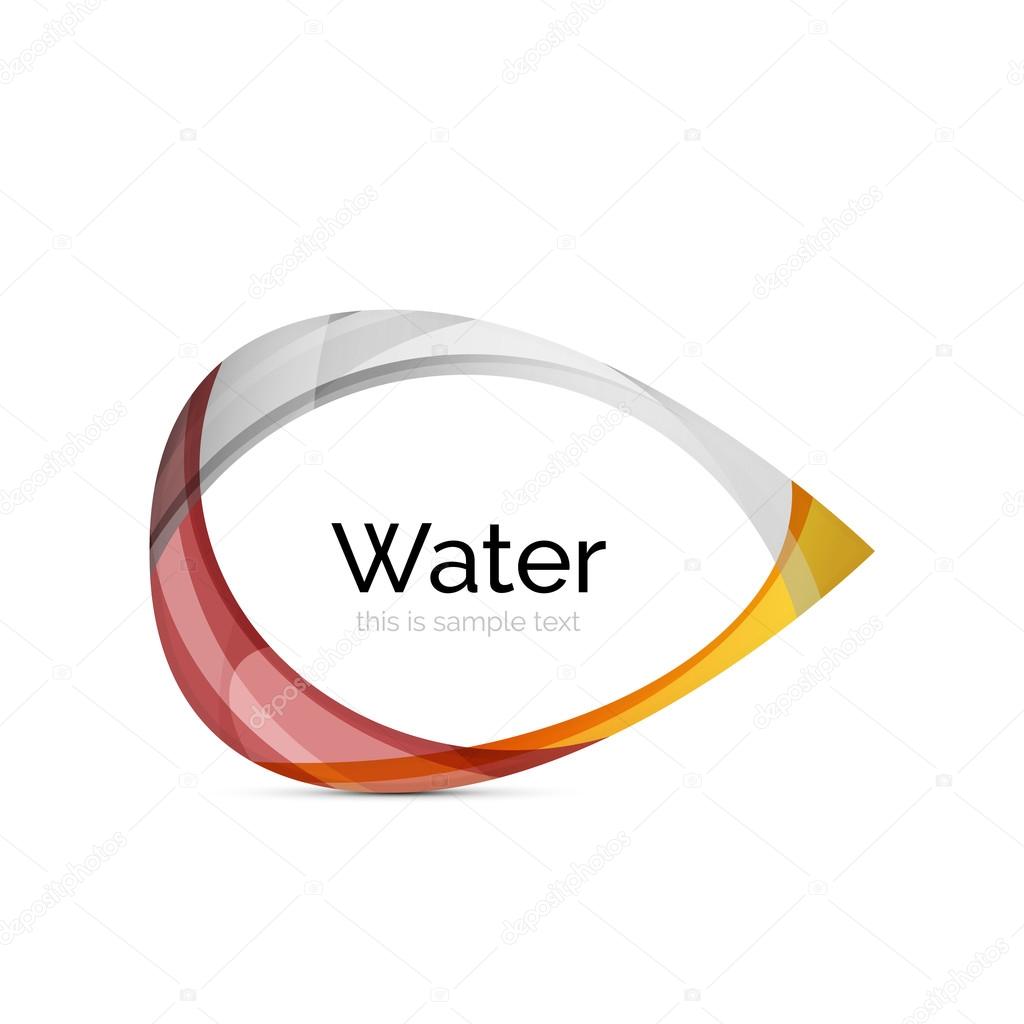 Abstract geometric water drop design - logo icon or background
