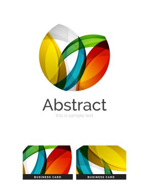 Daire logo. Şeffaf örtüşen girdap şekiller. Modern temiz iş simgesi