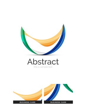 Daire logo. Şeffaf örtüşen girdap şekiller. Modern temiz iş simgesi