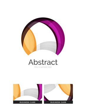 Daire logo. Şeffaf örtüşen girdap şekiller. Modern temiz iş simgesi