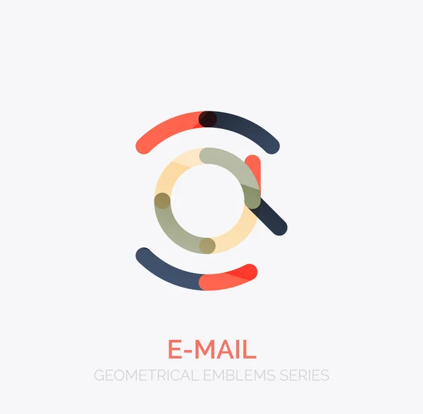 Vector e-business symbol, eller vid tecken på logotypen. Linjära minimalistisk platt ikon design — Stock vektor