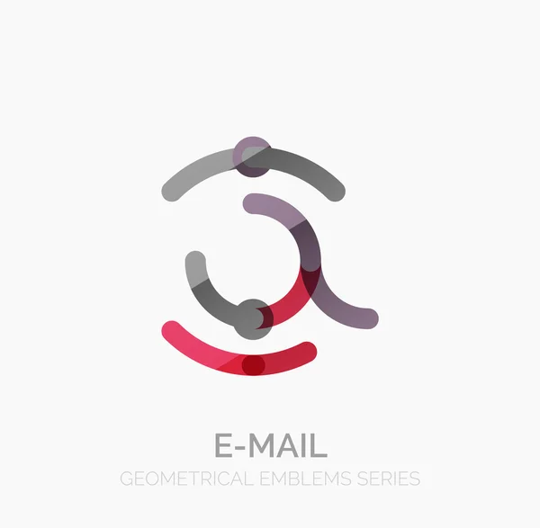 Vector e-business symbol, eller vid tecken på logotypen. Linjära minimalistisk platt ikon design — Stock vektor