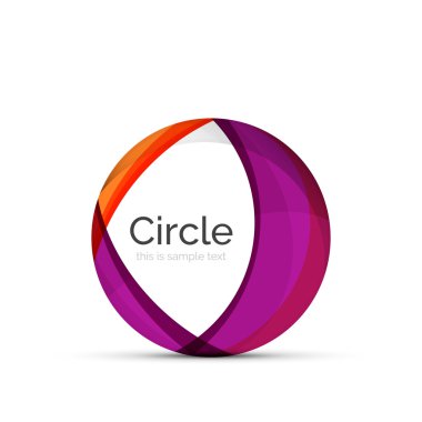 Daire logo. Şeffaf örtüşen girdap şekiller. Modern temiz iş simgesi