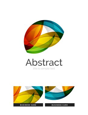 Daire logo. Şeffaf örtüşen girdap şekiller. Modern temiz iş simgesi