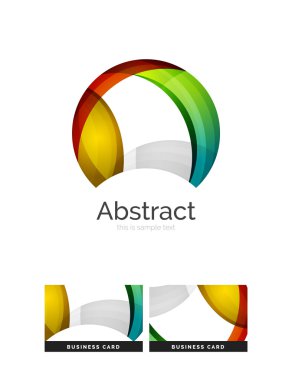 Daire logo. Şeffaf örtüşen girdap şekiller. Modern temiz iş simgesi