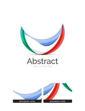 Daire logo. Şeffaf örtüşen girdap şekiller. Modern temiz iş simgesi