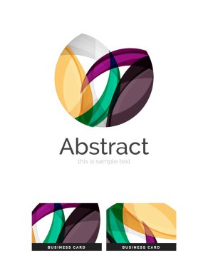 Daire logo. Şeffaf örtüşen girdap şekiller. Modern temiz iş simgesi