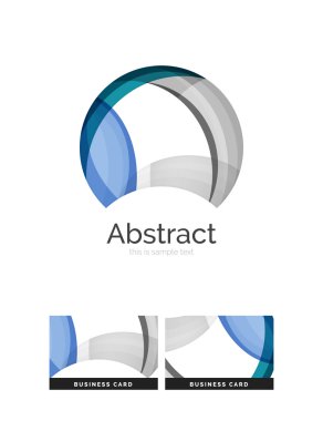 Daire logo. Şeffaf örtüşen girdap şekiller. Modern temiz iş simgesi