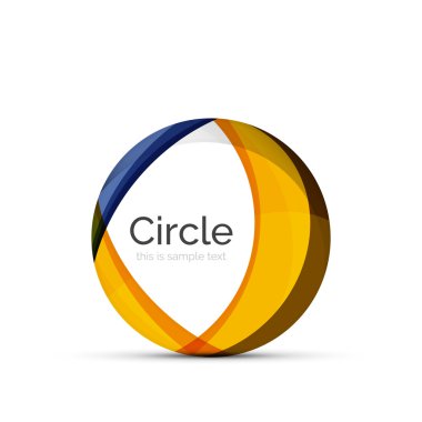 Daire logo. Şeffaf örtüşen girdap şekiller. Modern temiz iş simgesi