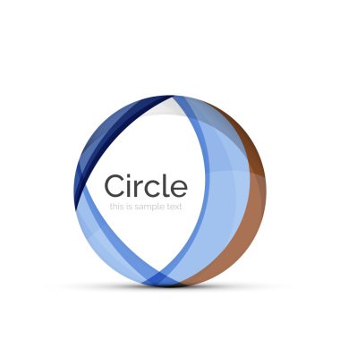 Daire logo. Şeffaf örtüşen girdap şekiller. Modern temiz iş simgesi