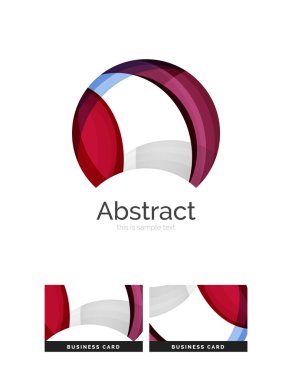 Daire logo. Şeffaf örtüşen girdap şekiller. Modern temiz iş simgesi