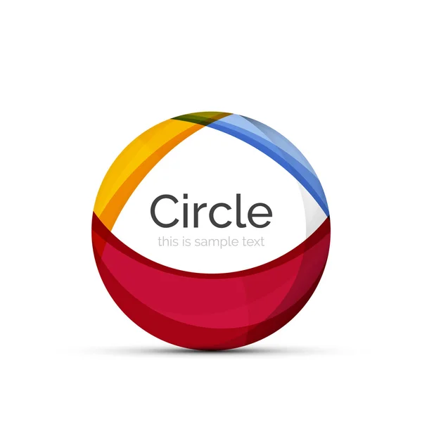 Logotipo do círculo. Transparente sobreposição de formas de redemoinho. Ícone de negócio limpo moderno — Vetor de Stock