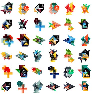 Mega geometrik web seçeneği kutusu pankartlar ayarla