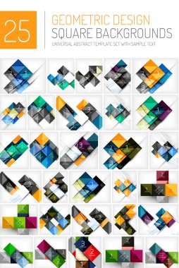 Kare geometrik arka planlar mega toplama