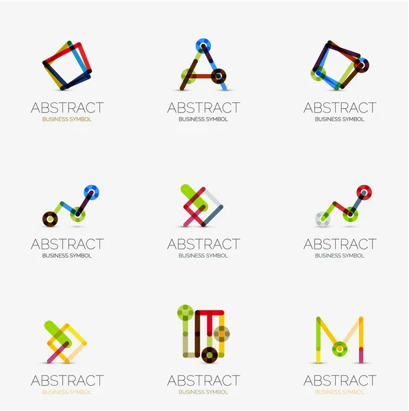 Conjunto de iconos geométricos abstractos lineales y logotipos — Vector de stock