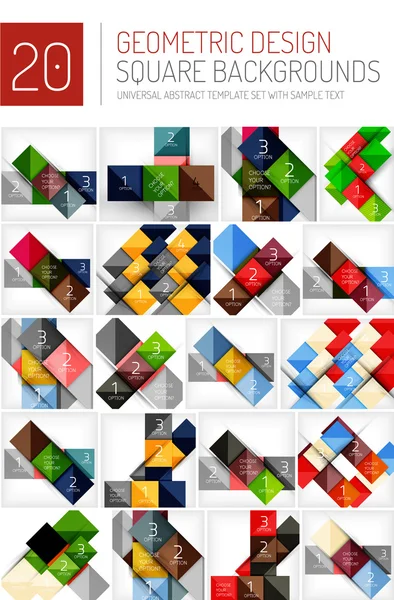 Mega collectie van vierkant geometrische achtergronden — Stockvector