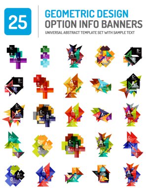 Web kutusu geometrik afiş kümesi